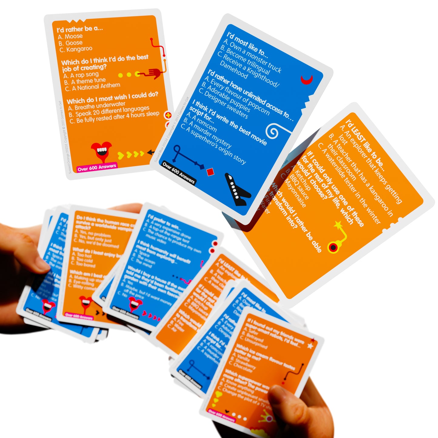 SUSSED The Wacky 'What Would I Do?' Game | 500 Hilarious Questions | Kids, Teens & Adults | 2-16 Players | 4 Ways to Play | Party Bundle with Orange & Blue Decks